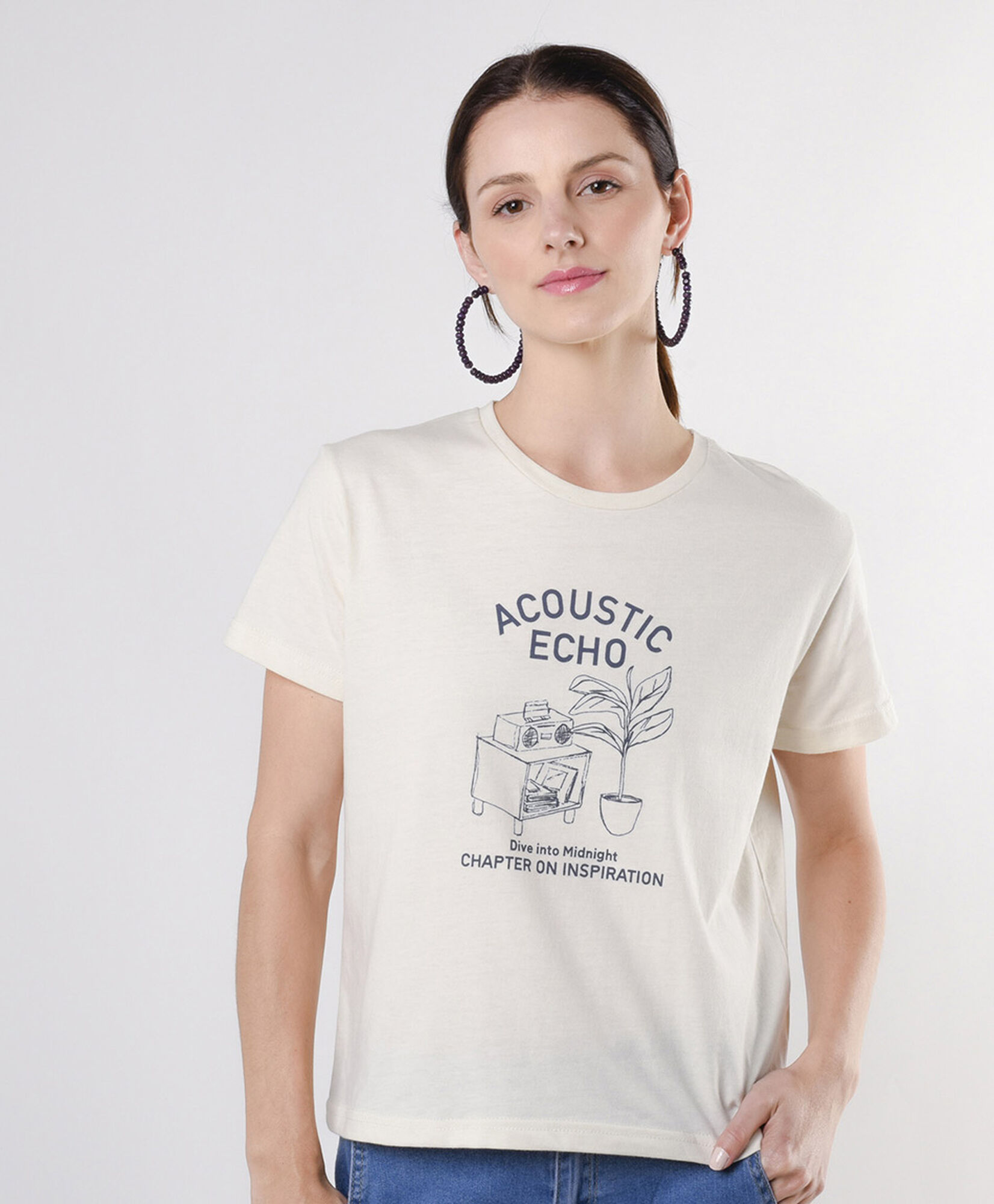 Polera mujer estampado radio Polera mujer estampado radio