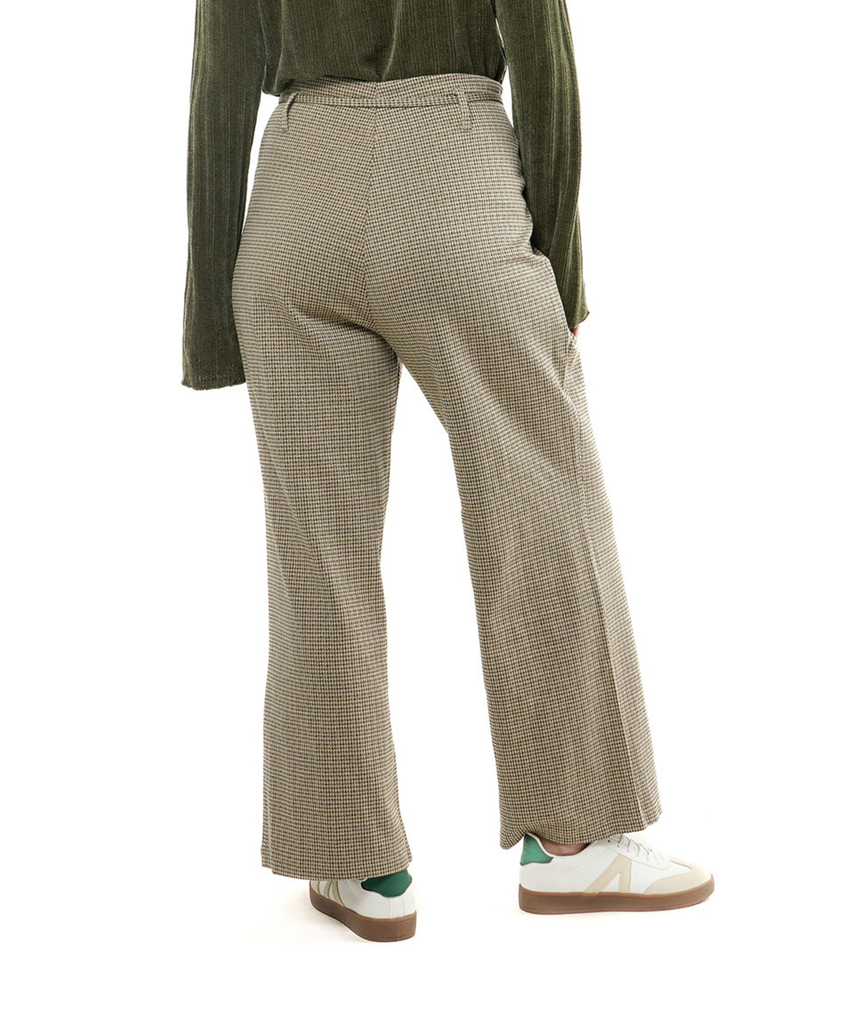 Pantalón mujer pied de poule lazo Pantalón mujer pied de poule lazo