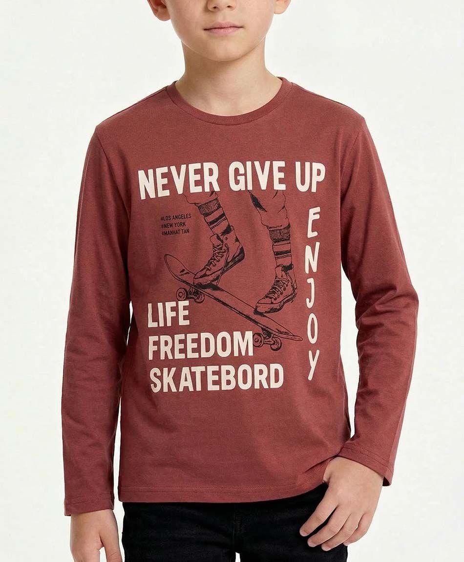 Polera ni&ntilde;o never give up