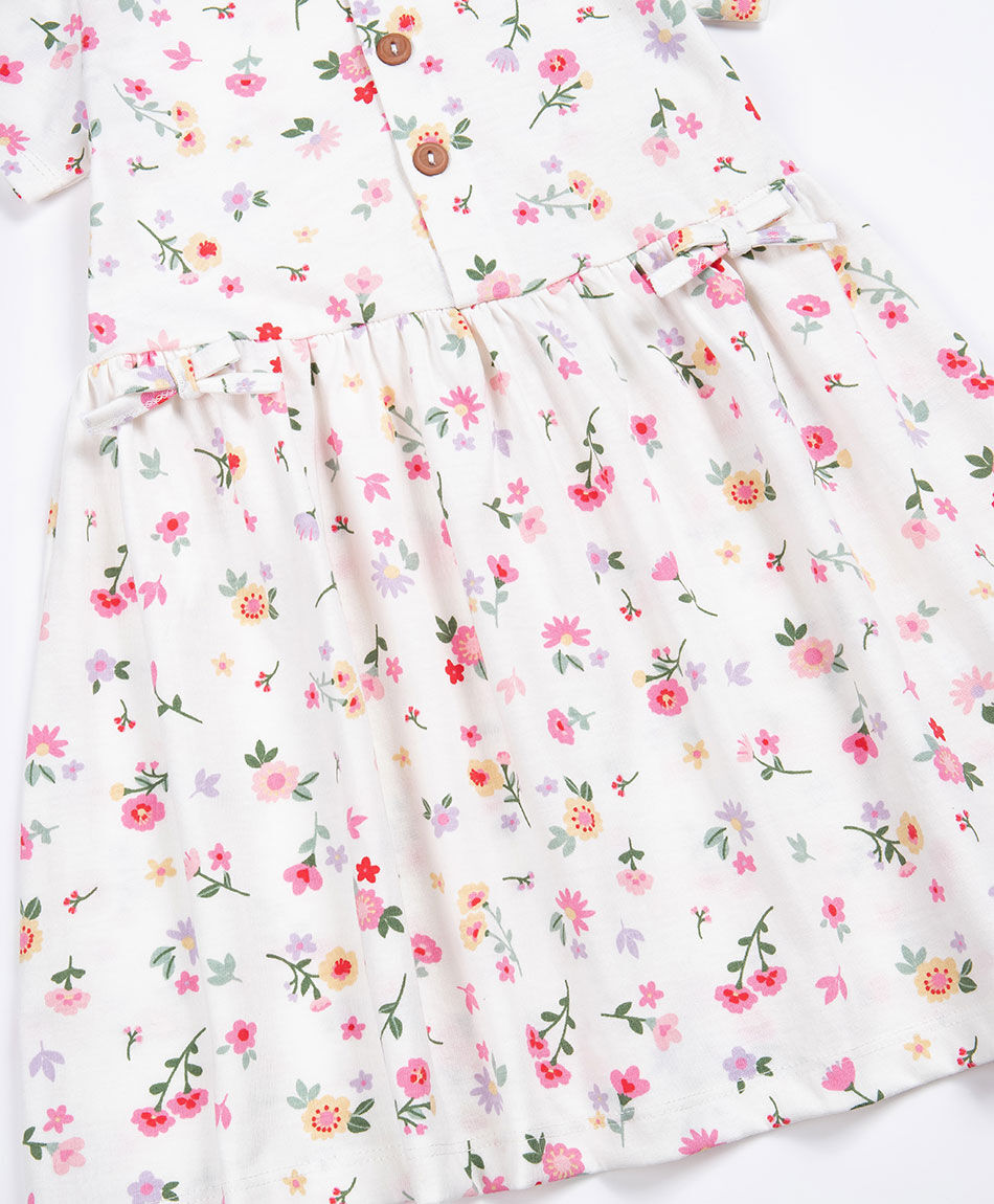 Vestido beb&eacute; florcitas botones