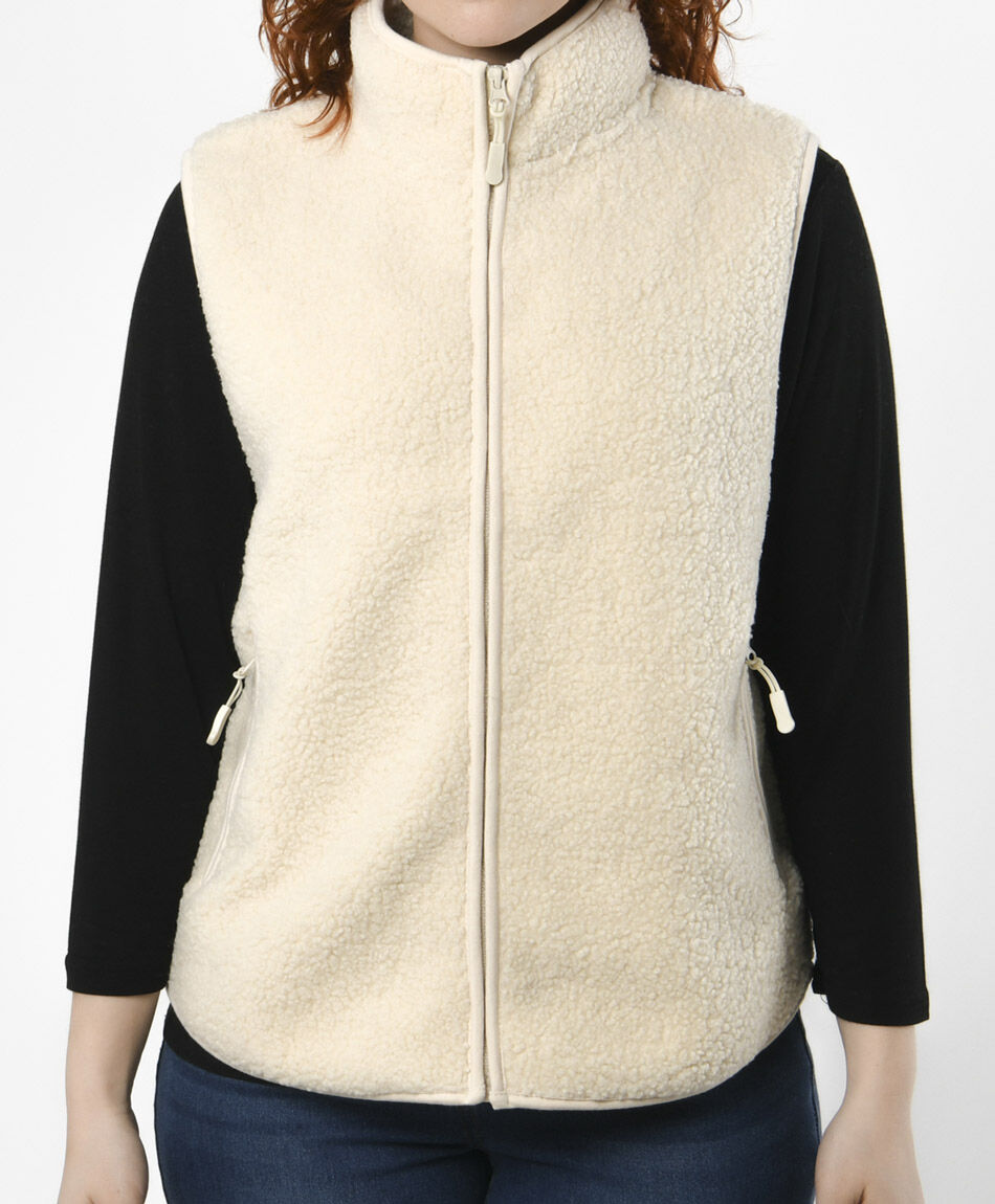 Polar mujer chiporro sin mangas beige