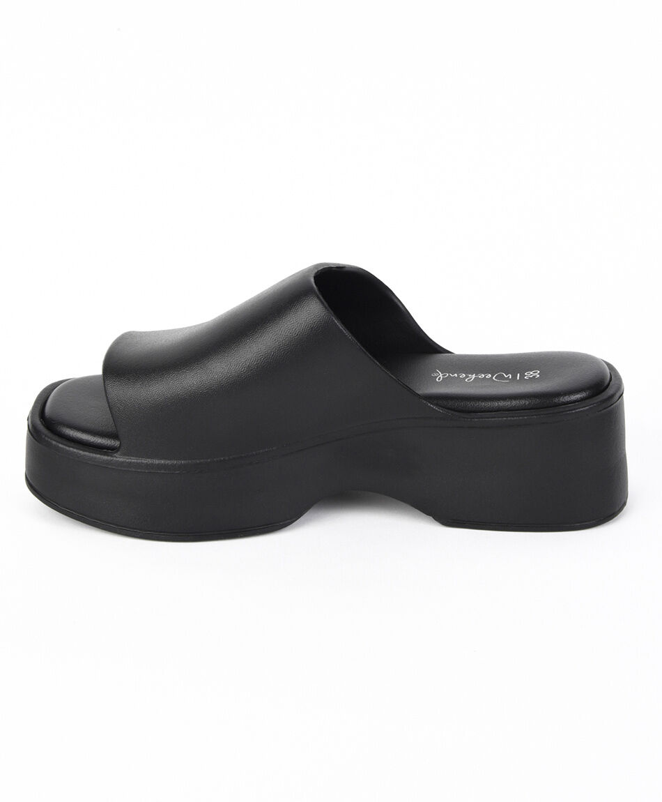 Sandalia mujer eva negra plataforma