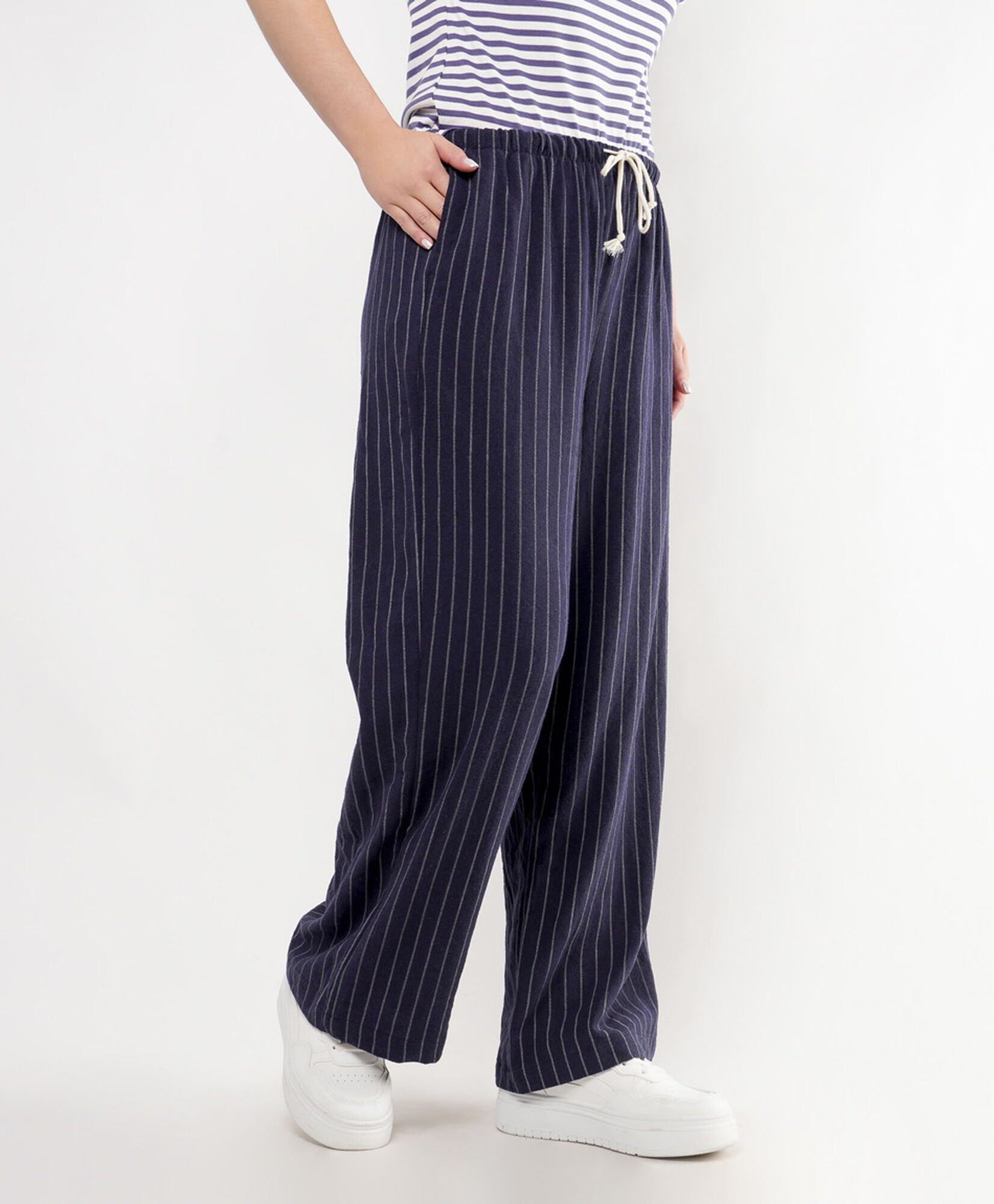 Pantalón mujer ancho azul wide Pantalón mujer ancho azul wide