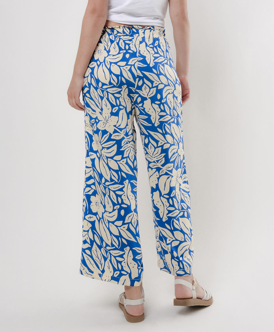 Pantal&oacute;n mujer hojas wide