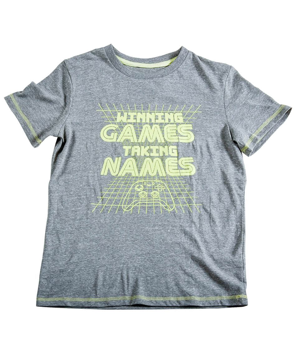 Polera melange estampada