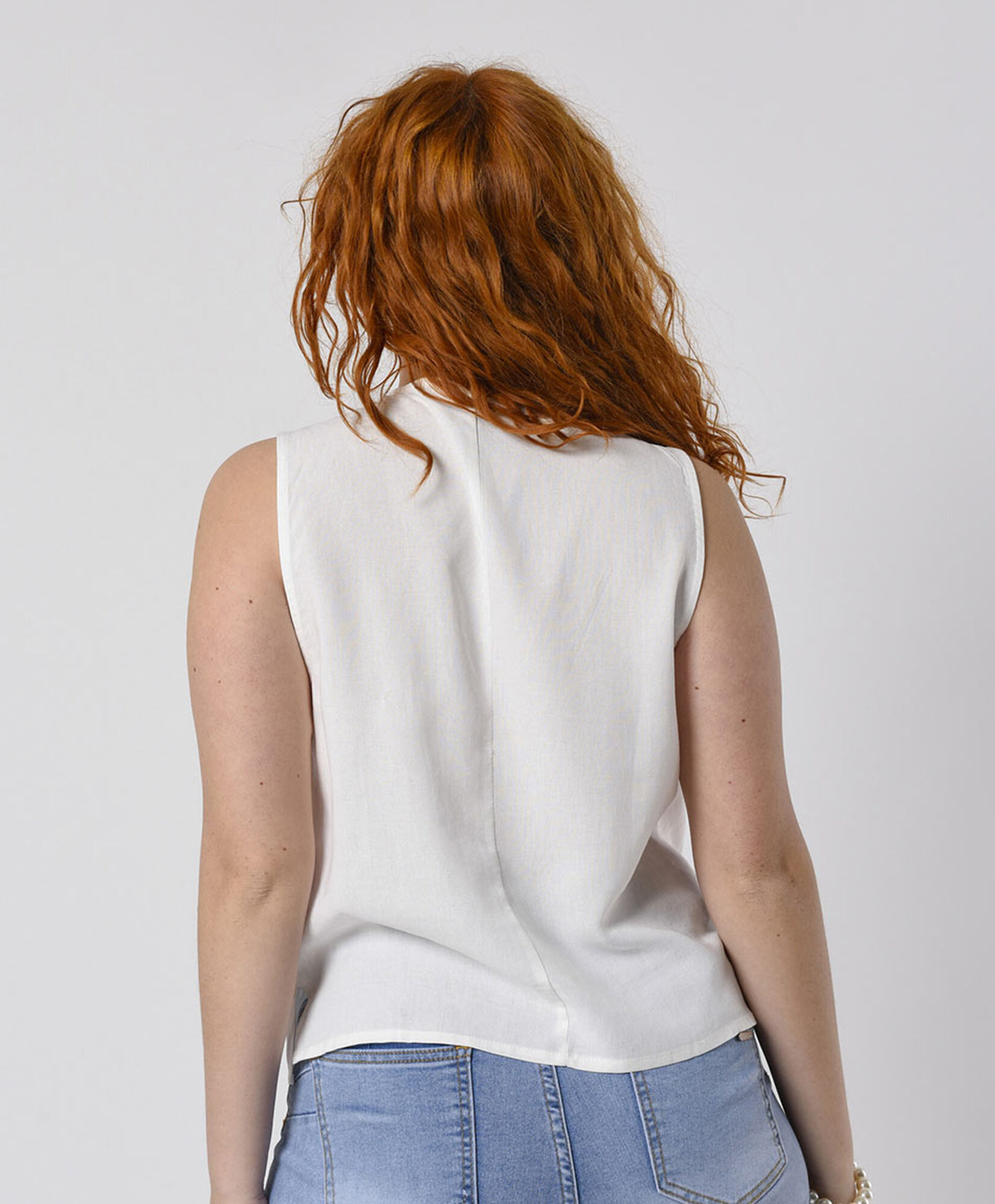 Blusa mujer lino lazo en pecho Blusa mujer lino lazo en pecho