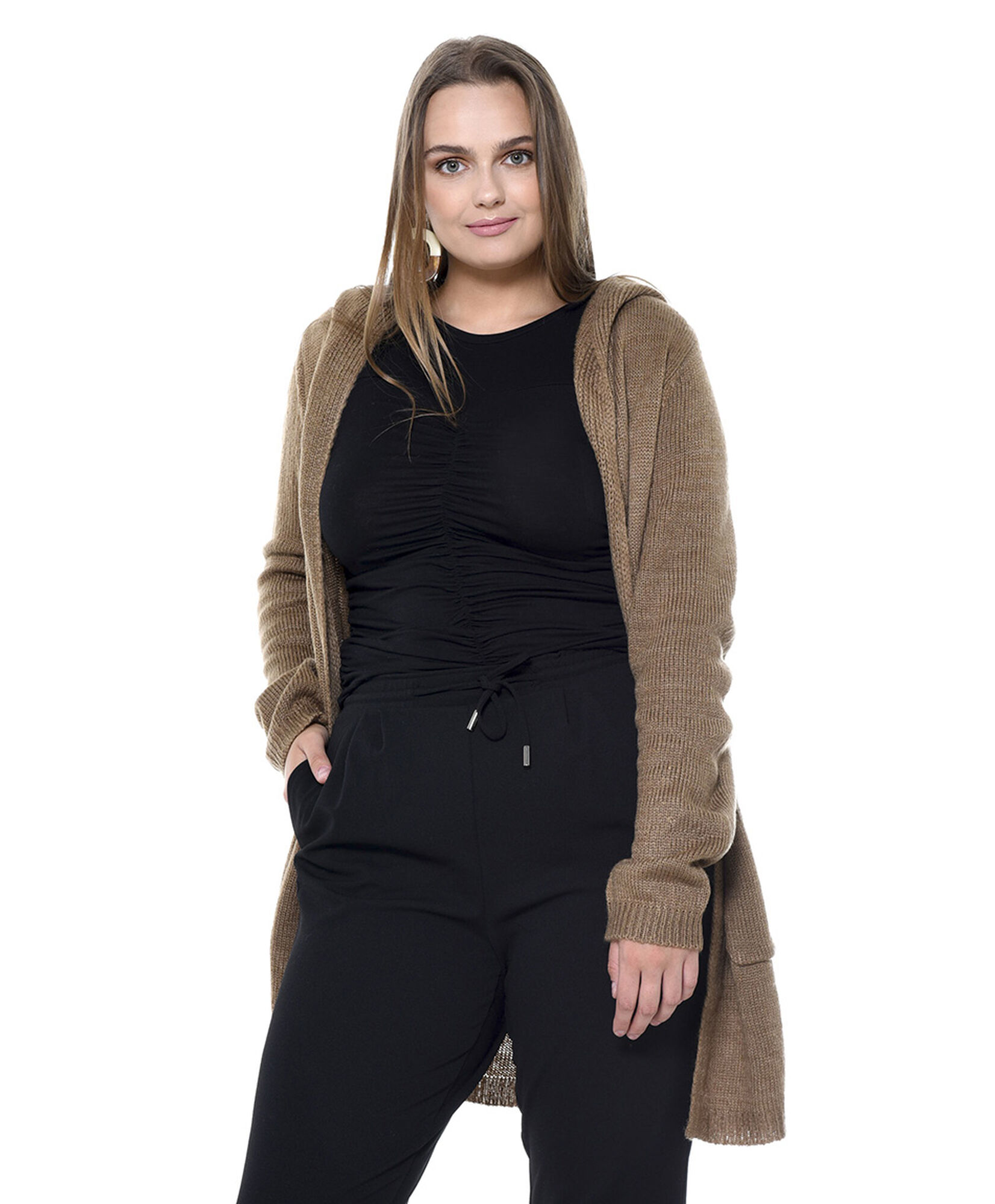 Cardigan capucha bolsillos Cardigan capucha bolsillos
