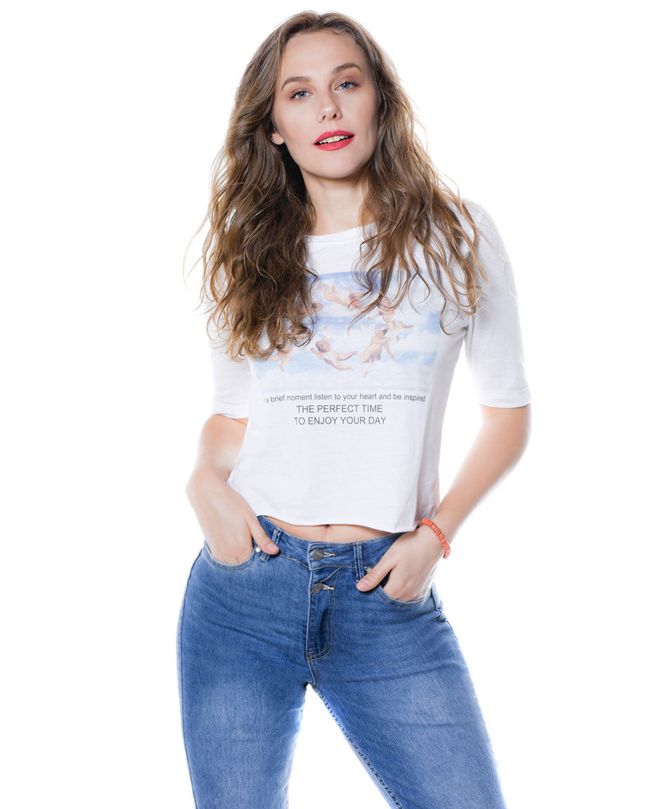 Polera estampada angeles