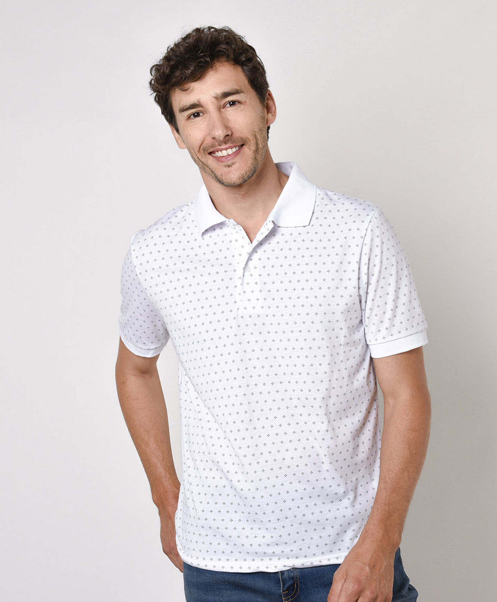 Polera hombre cruces cuello piqué Polera hombre cruces cuello piqué