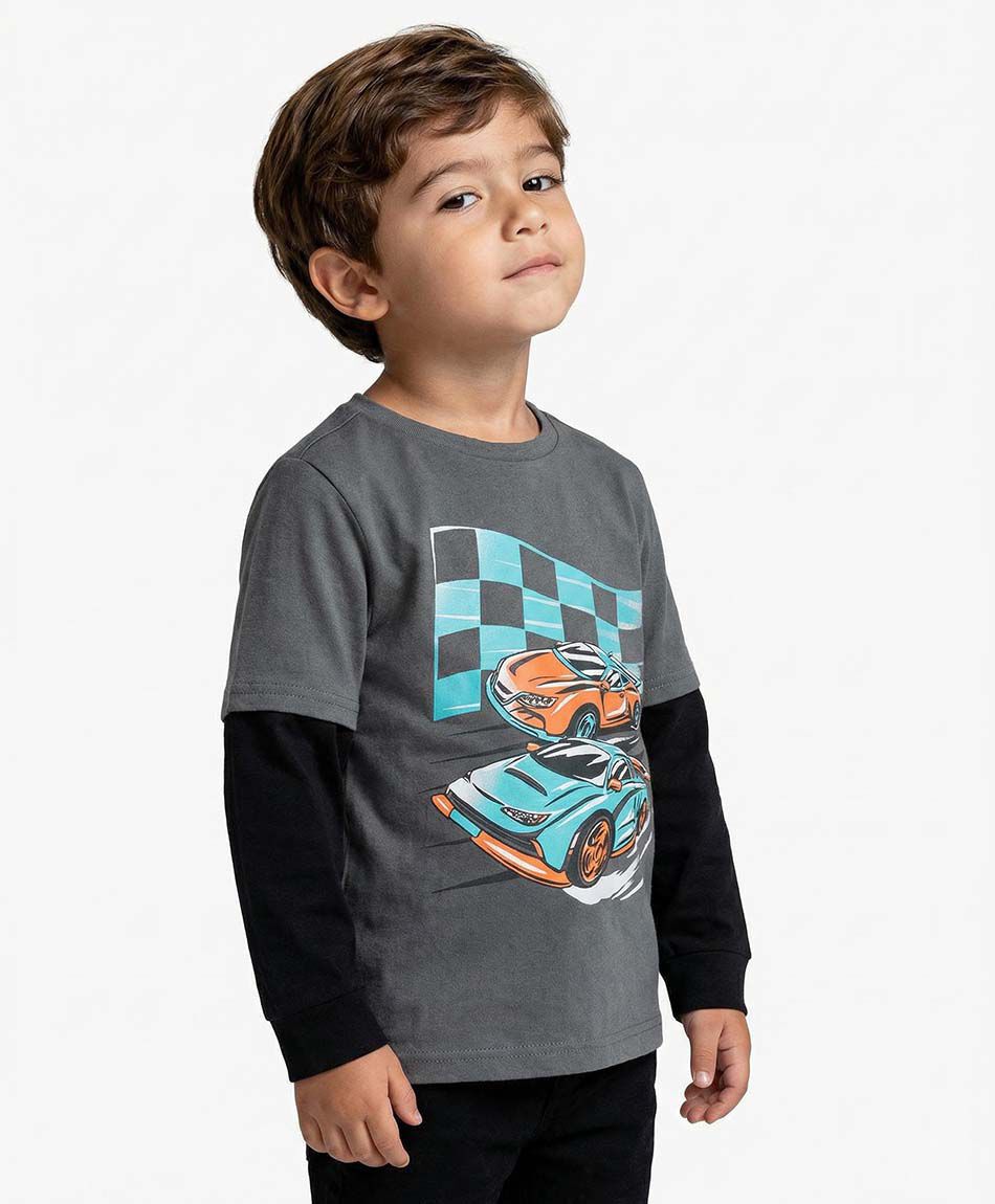 Polera beb&eacute; estampado de carreras