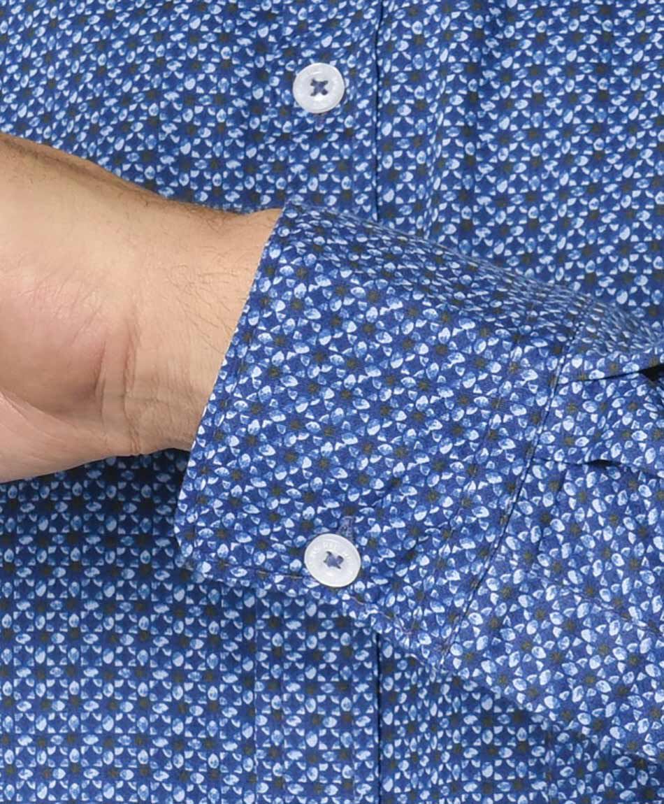 Camisa hombre print azul