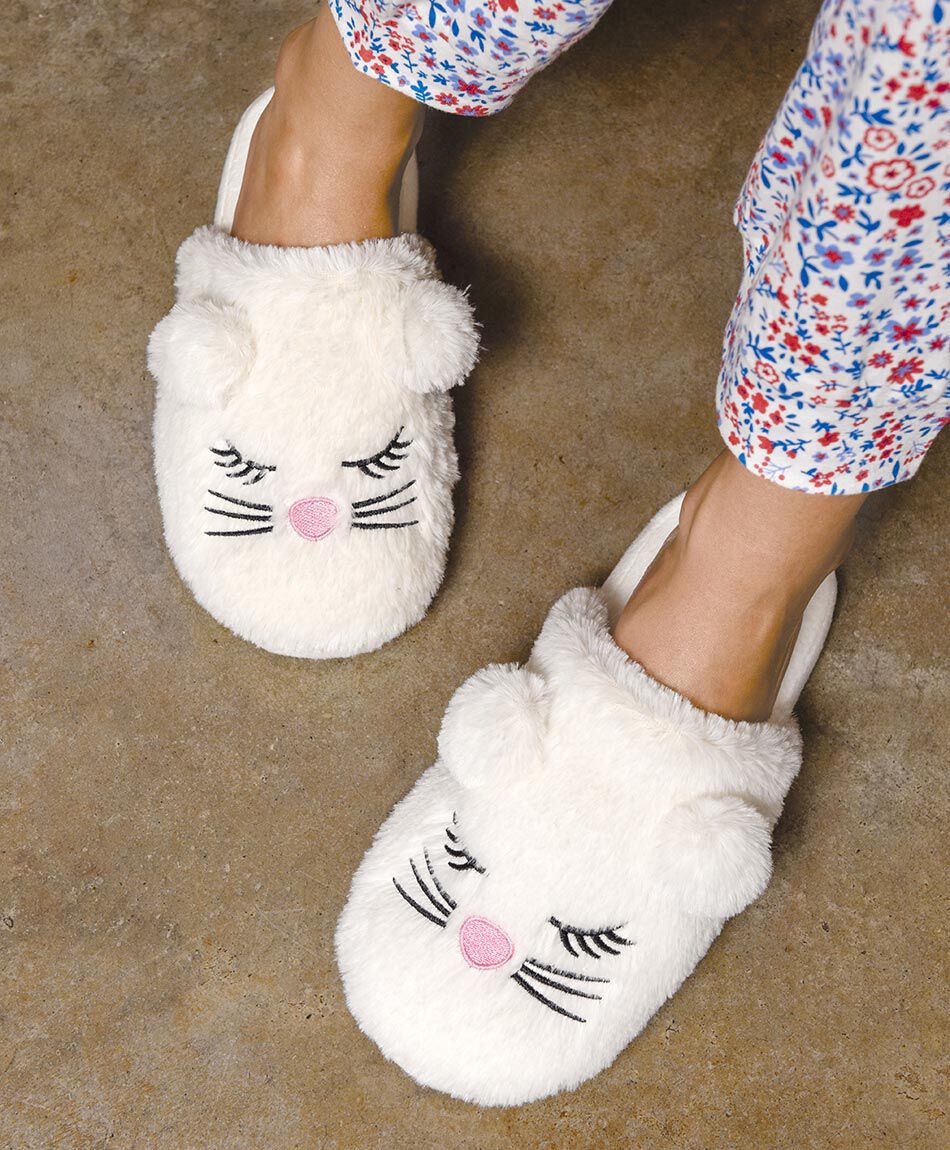 Pantuflas mujer dise&ntilde;o orejitas