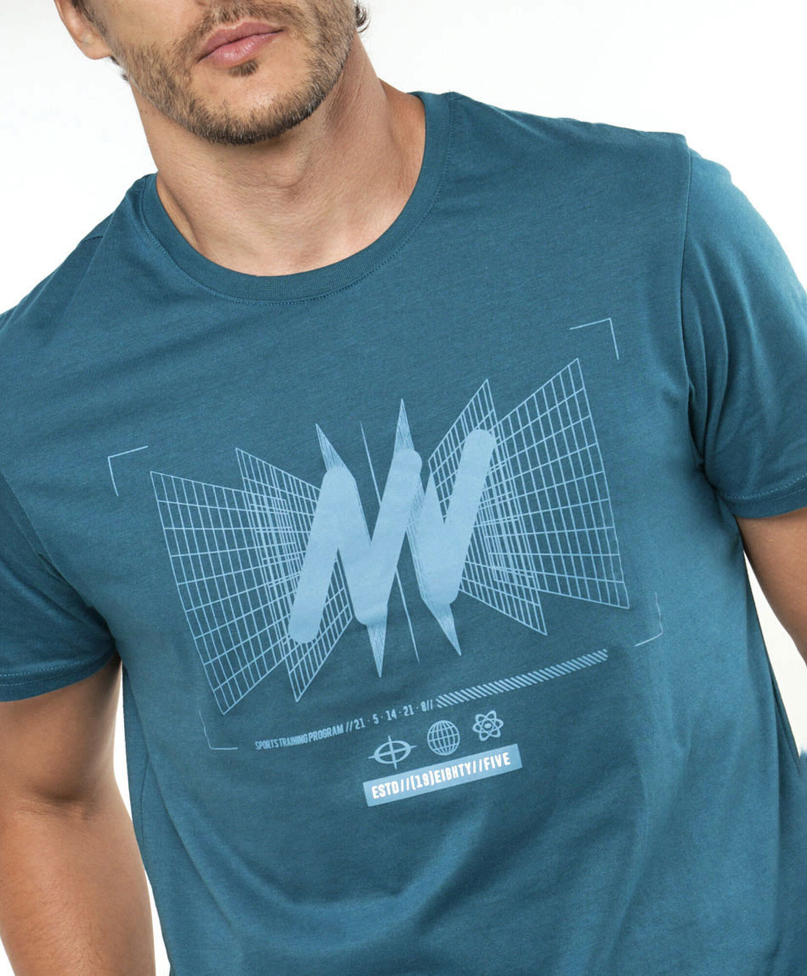 Polera deportiva hombre print cuadros Polera deportiva hombre print cuadros
