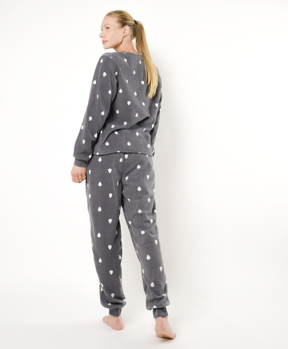 Pijama mujer micro polar corazones