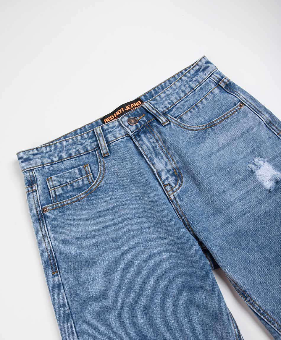 Bermuda hombre denim destroy azul