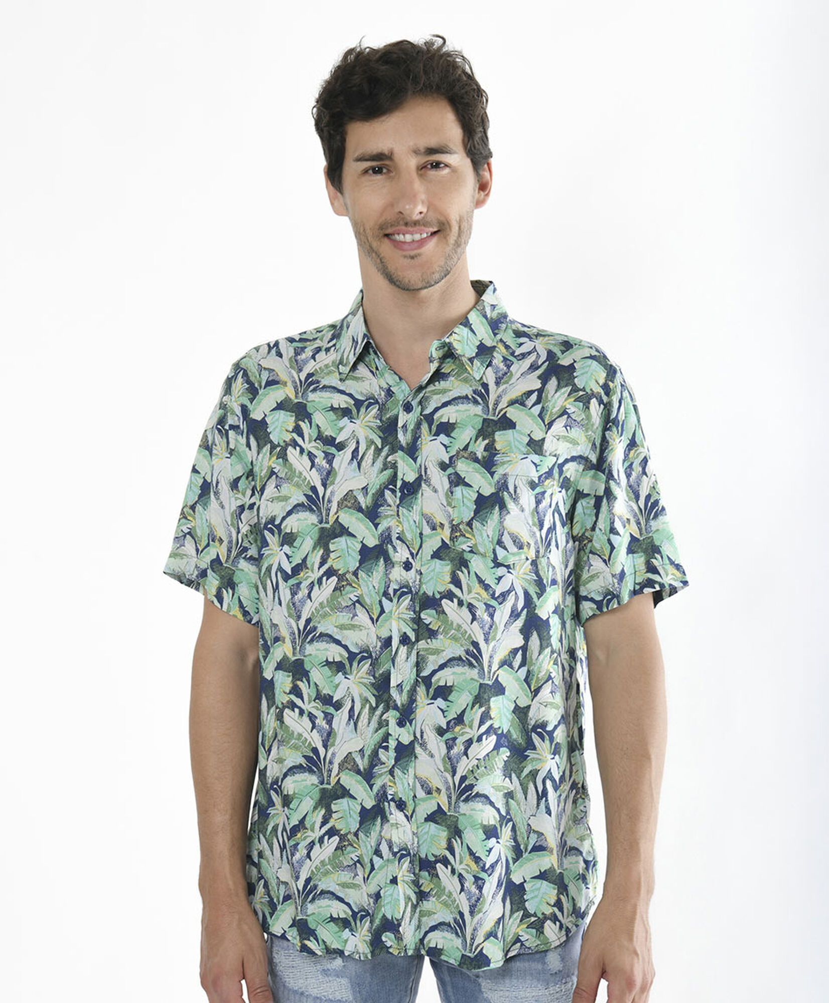 Camisa hombre tropical bolsillo Camisa hombre tropical bolsillo