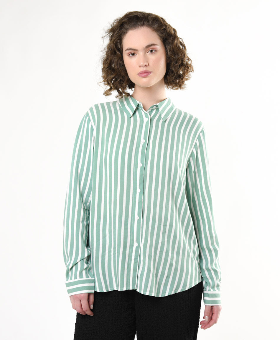 Blusa mujer listada verde