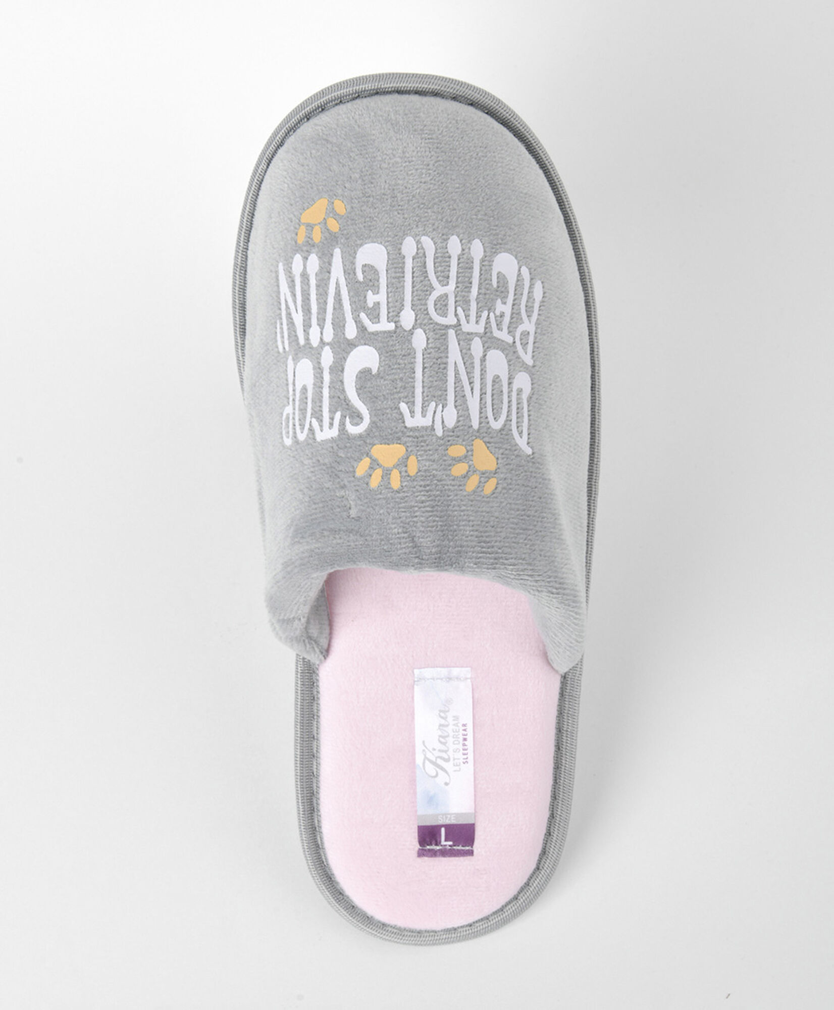 Pantufla mujer perrito y frase Pantufla mujer perrito y frase