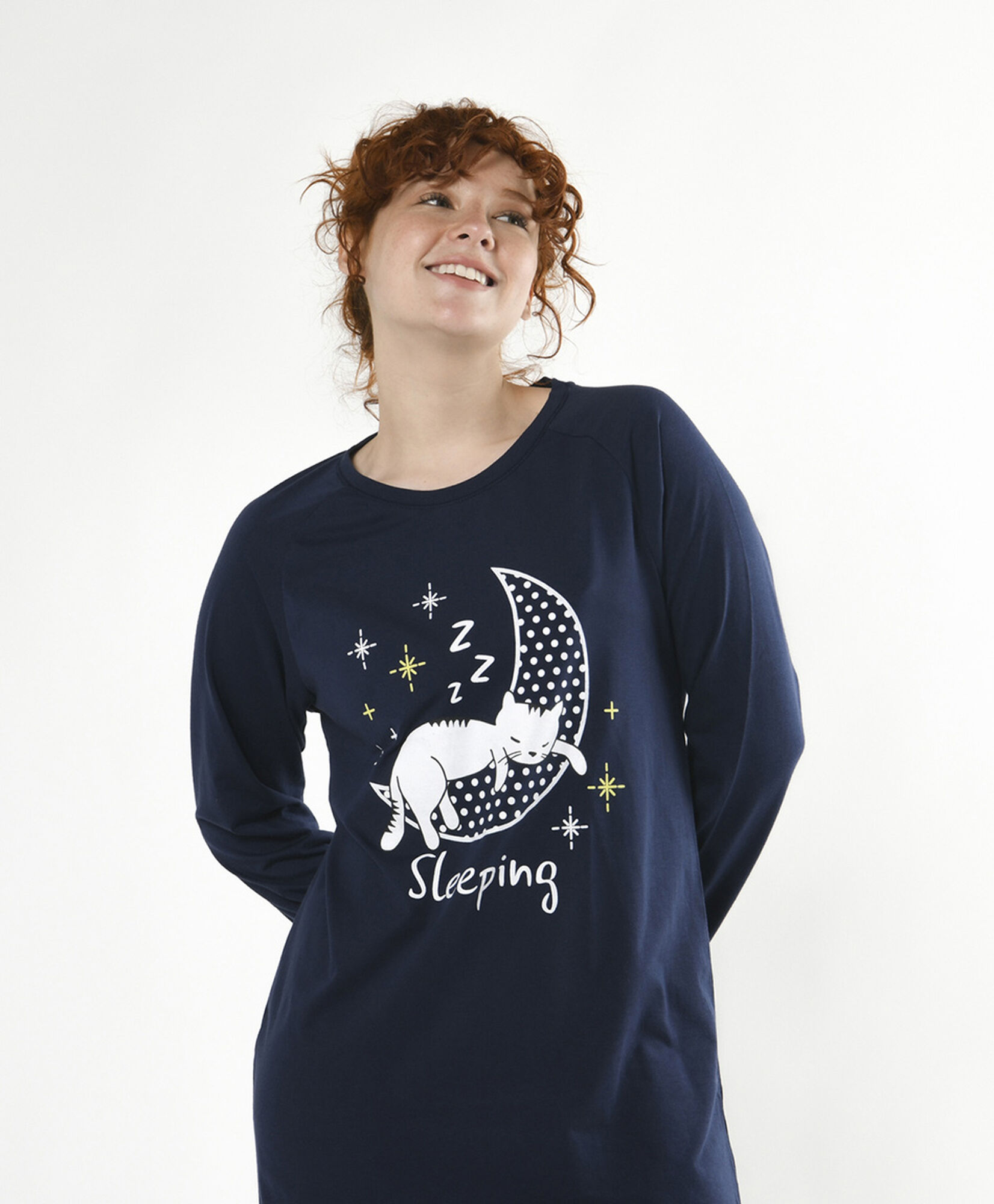 Camisola mujer gato en luna Camisola mujer gato en luna