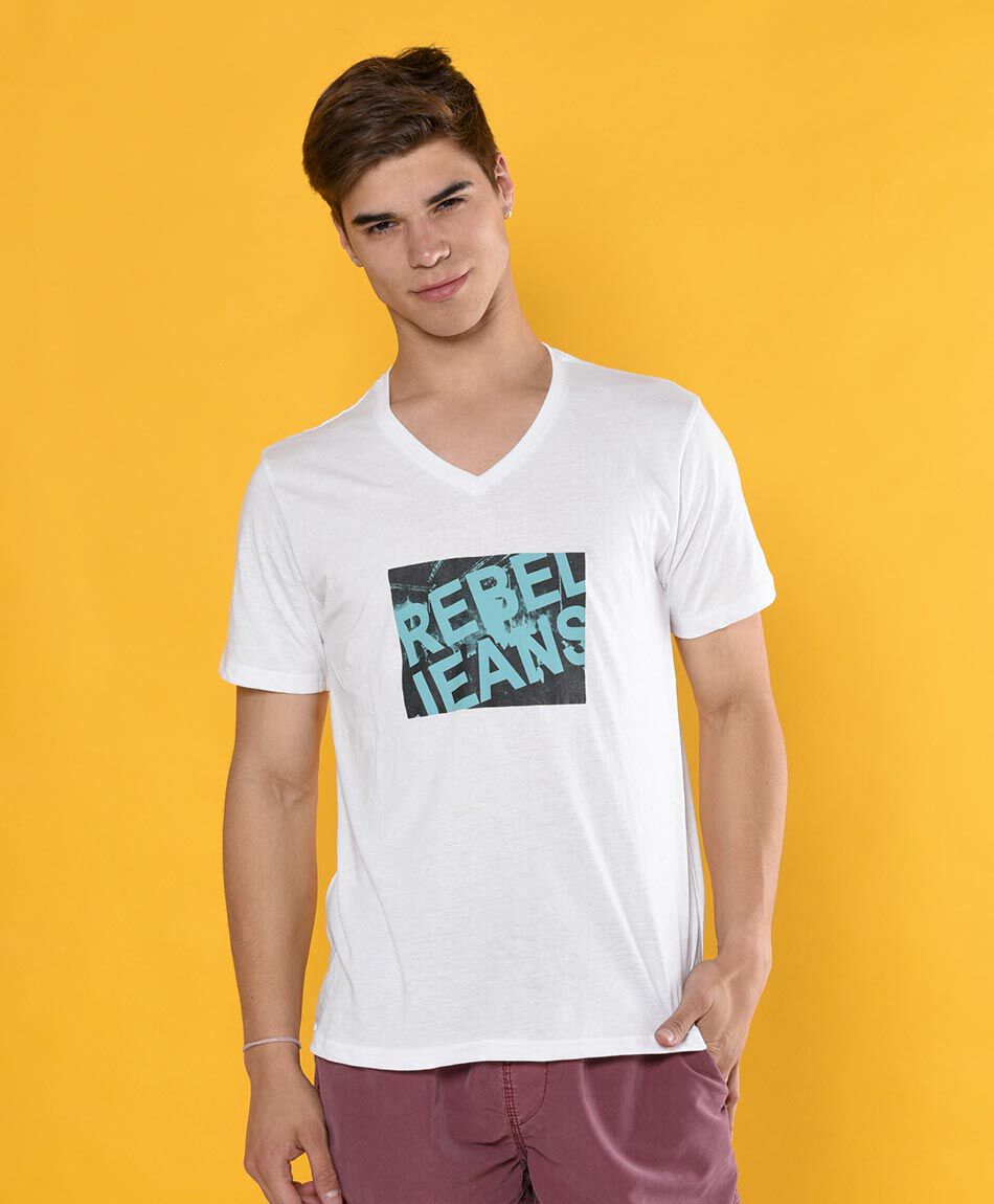 Polera manga corta cuello en v