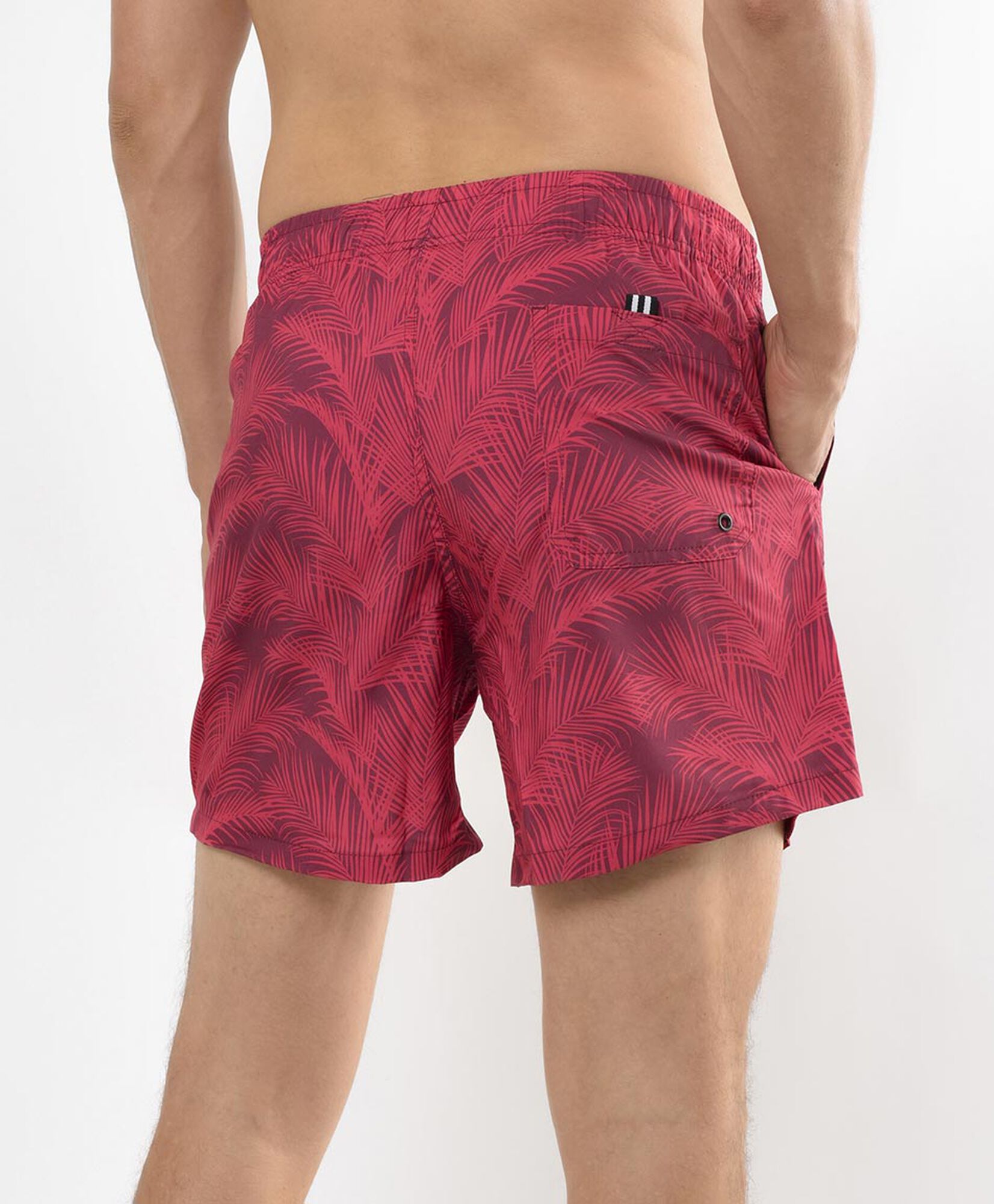 Traje de baño hombre hojas rojas Traje de baño hombre hojas rojas