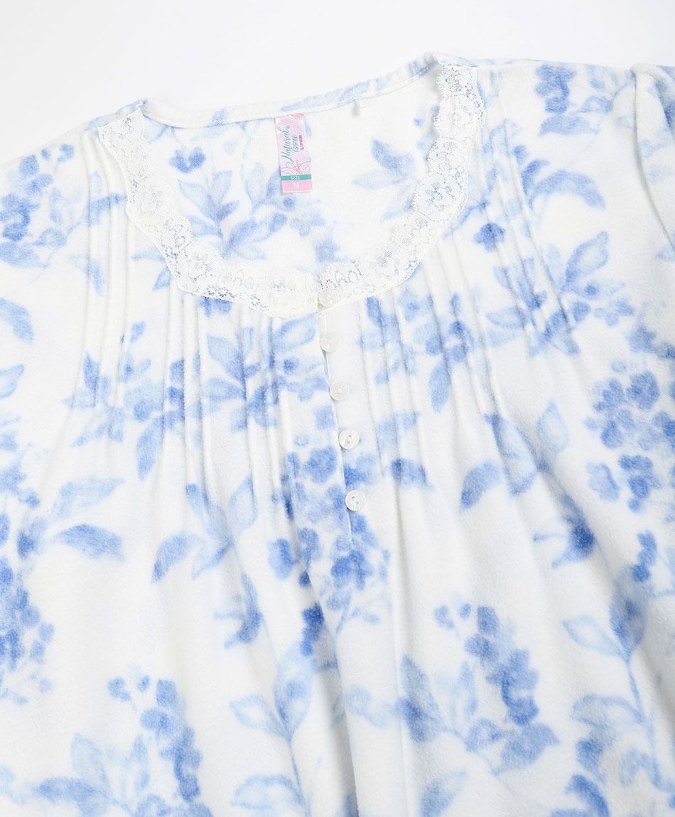 Camisa de dormir mujer  polar flores blue