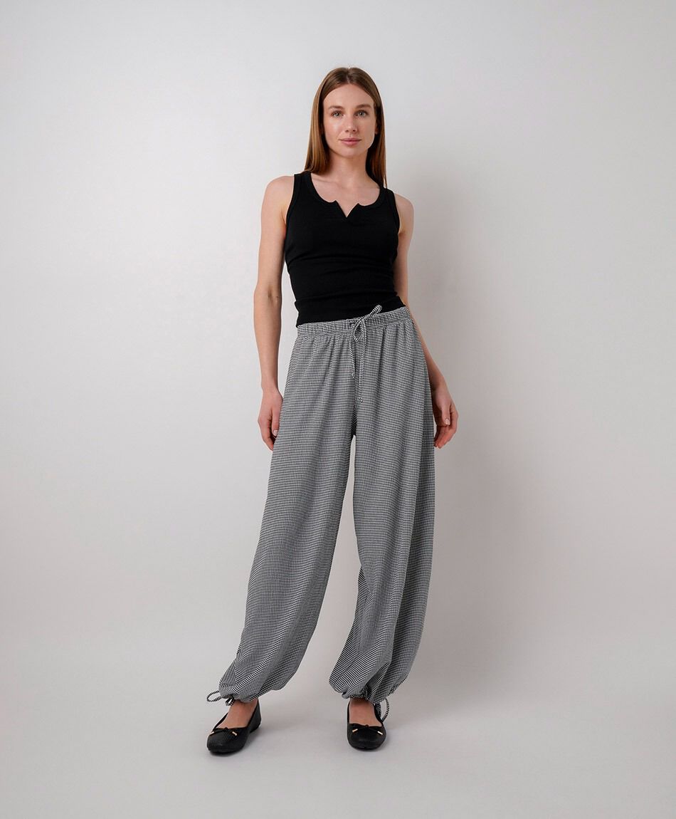 Pantal&oacute;n mujer balloon vichy