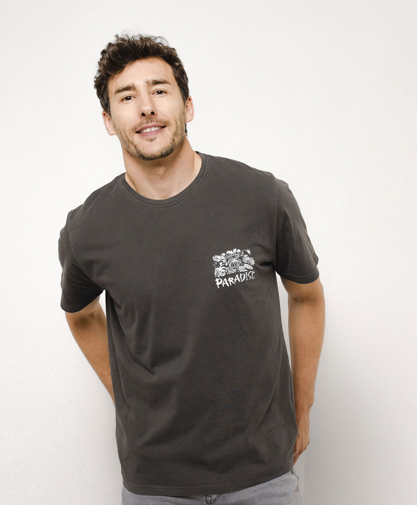 Polera hombre doble estampado paradise Polera hombre doble estampado paradise