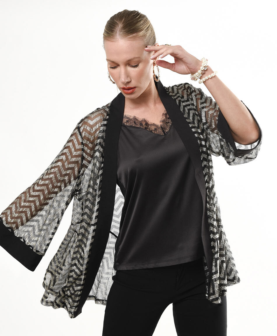 Tapado mujer zigzag plateado