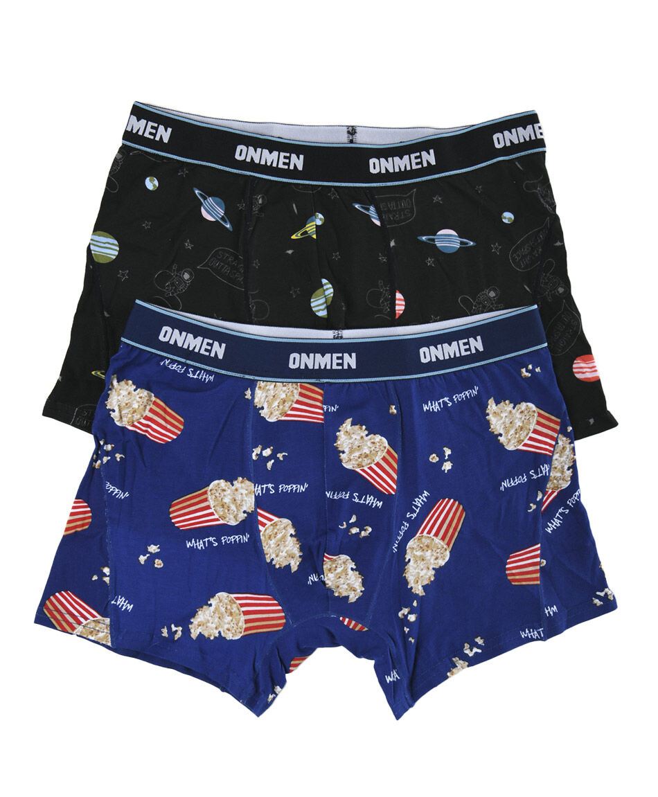 Pack 2 boxer hombre pop corn espacial