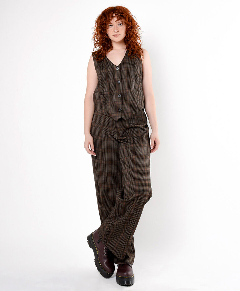 Vest mujer cuadrille botones