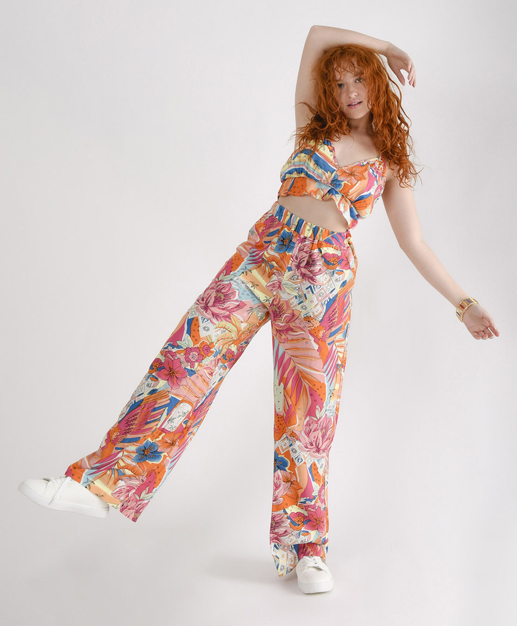 Pantalón mujer tropical wide Pantalón mujer tropical wide