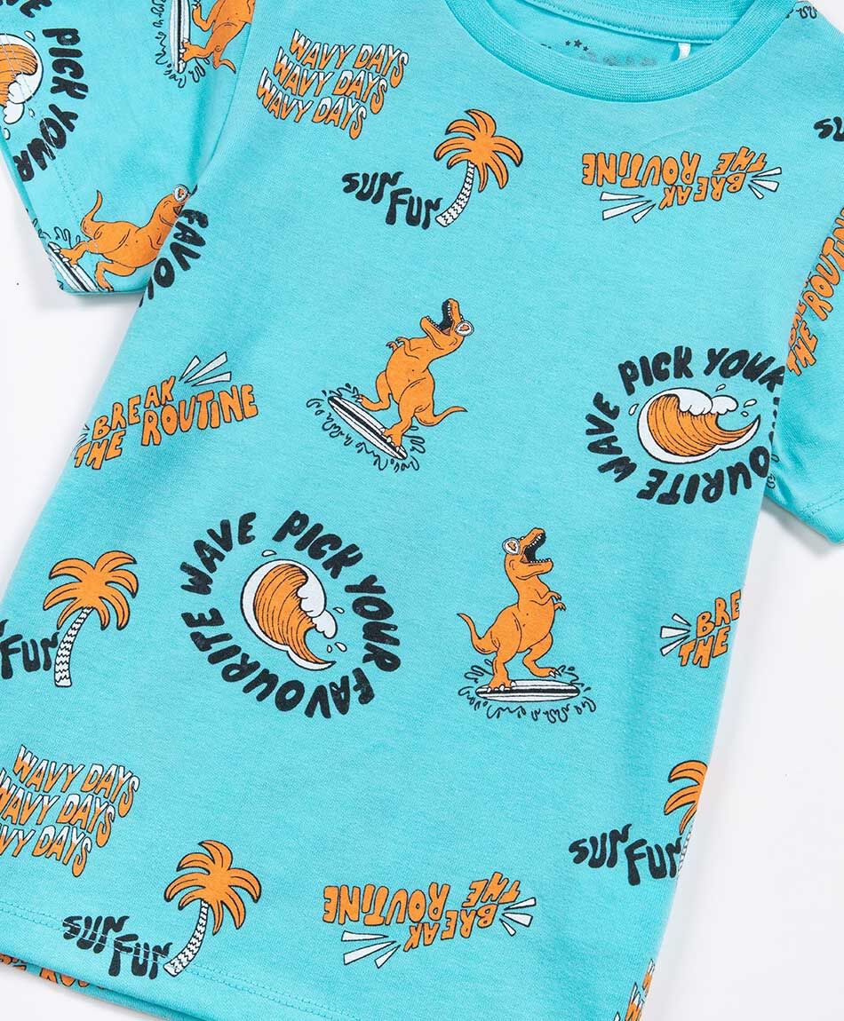 Polera beb&eacute; dinosaurio surf