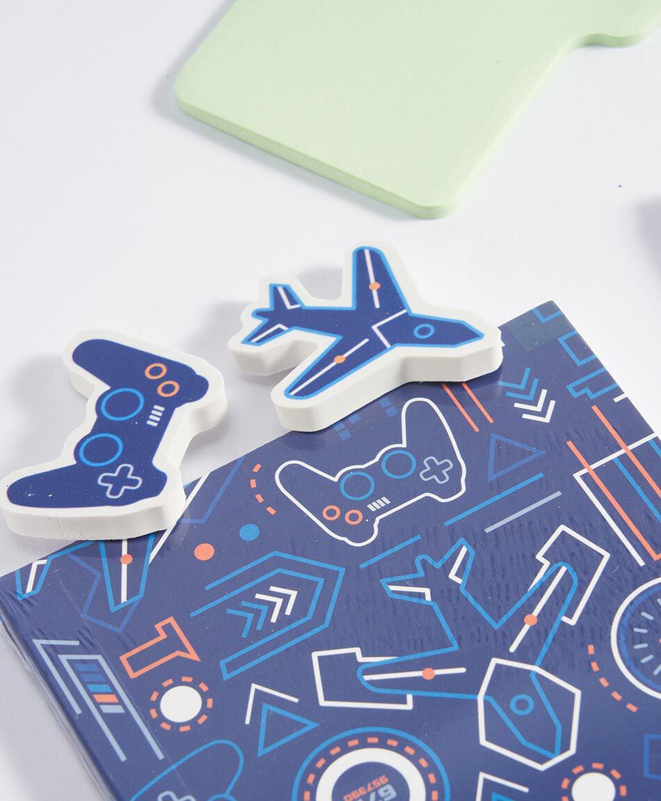 Set libreta + l&aacute;pices escolar gamer