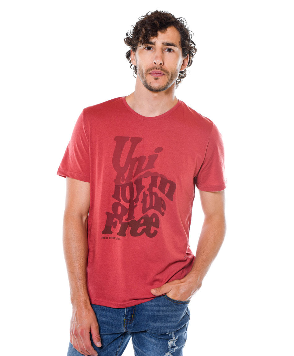 Polera estampada cuello redondo