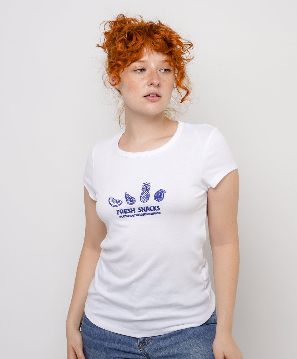 Polera mujer estampado frutitas