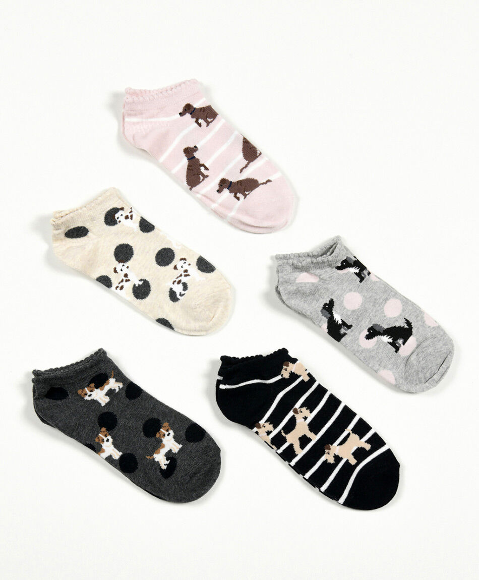 Pack 5 calcetines mujer perritos