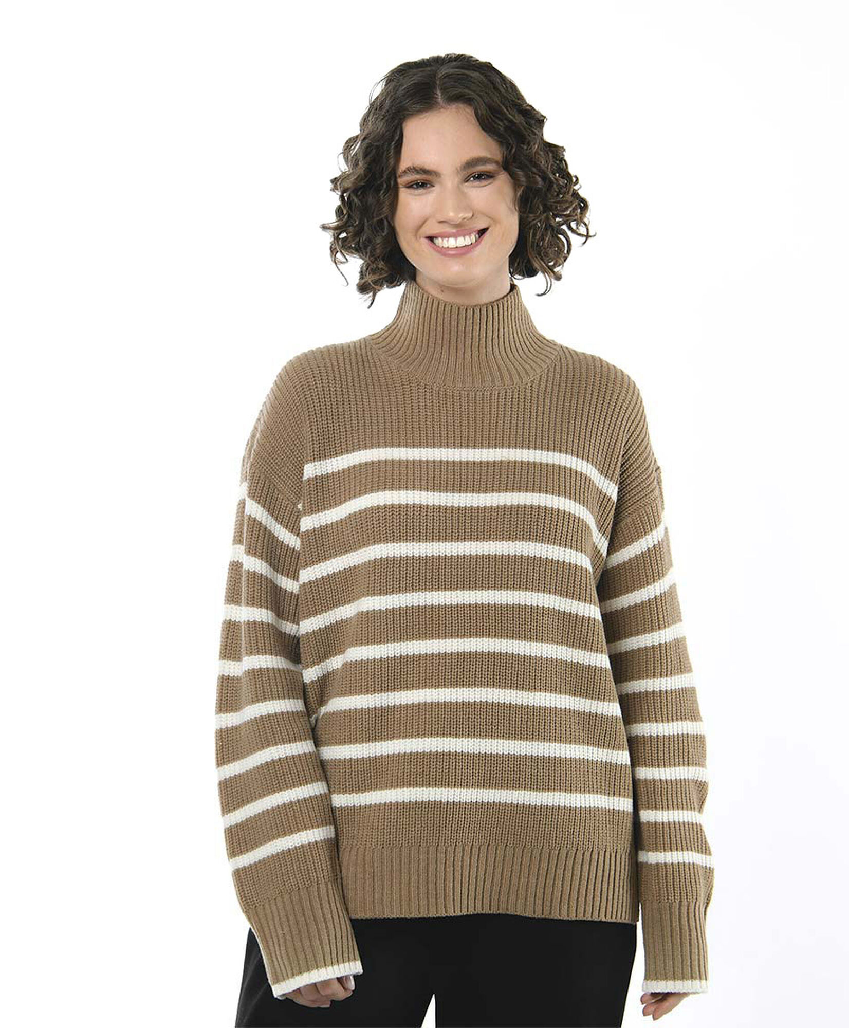 Sweater mujer líneas cuello alto Sweater mujer líneas cuello alto