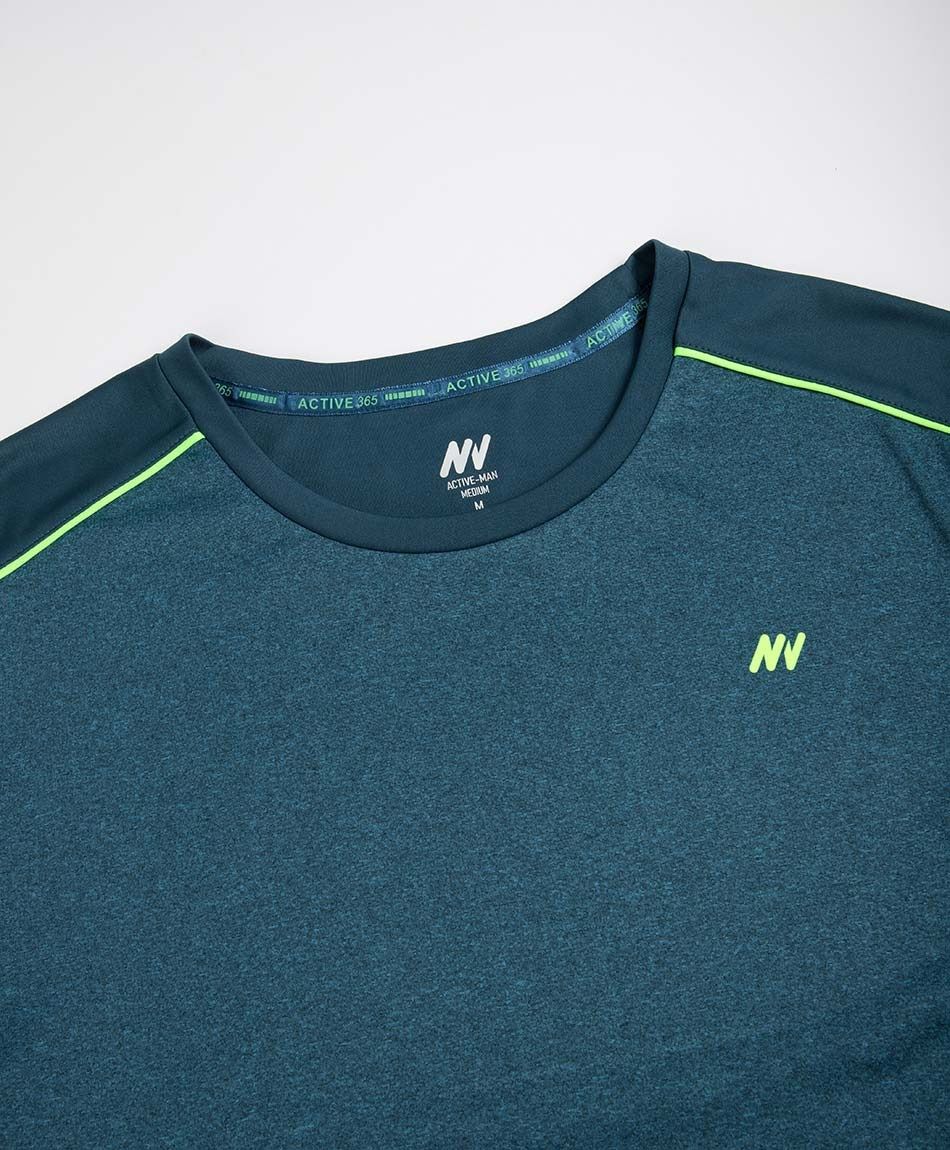 Polera deportiva hombre melange turquesa
