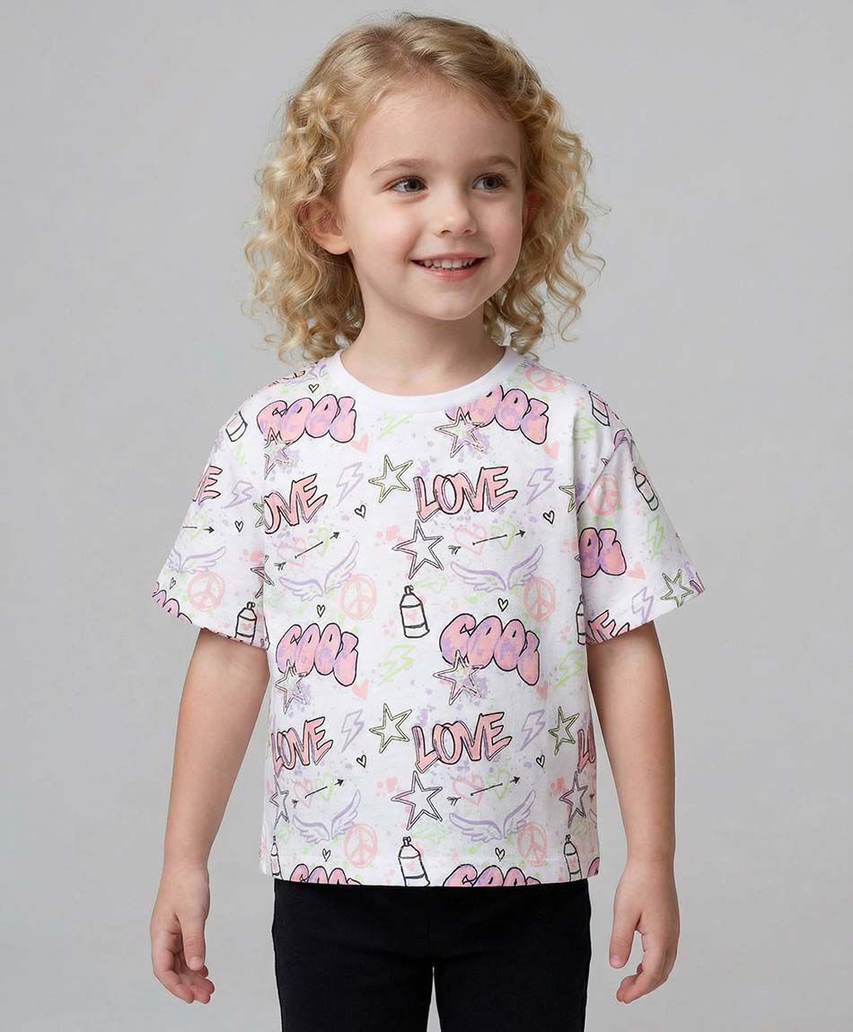 Polera ni&ntilde;a graffiti