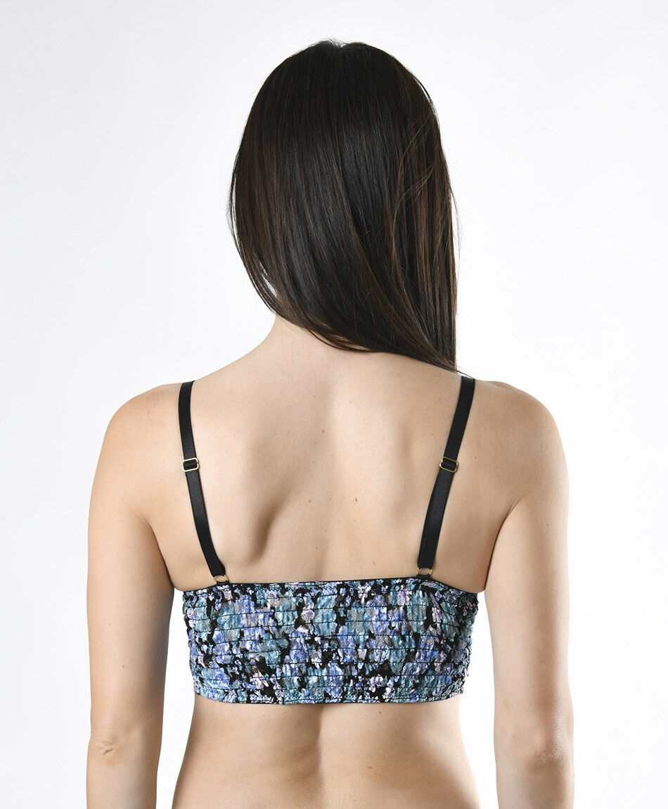 Bralette mujer floreado azul