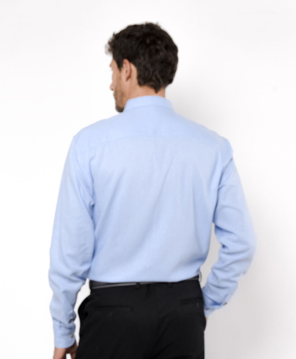 Camisa hombre lino celeste