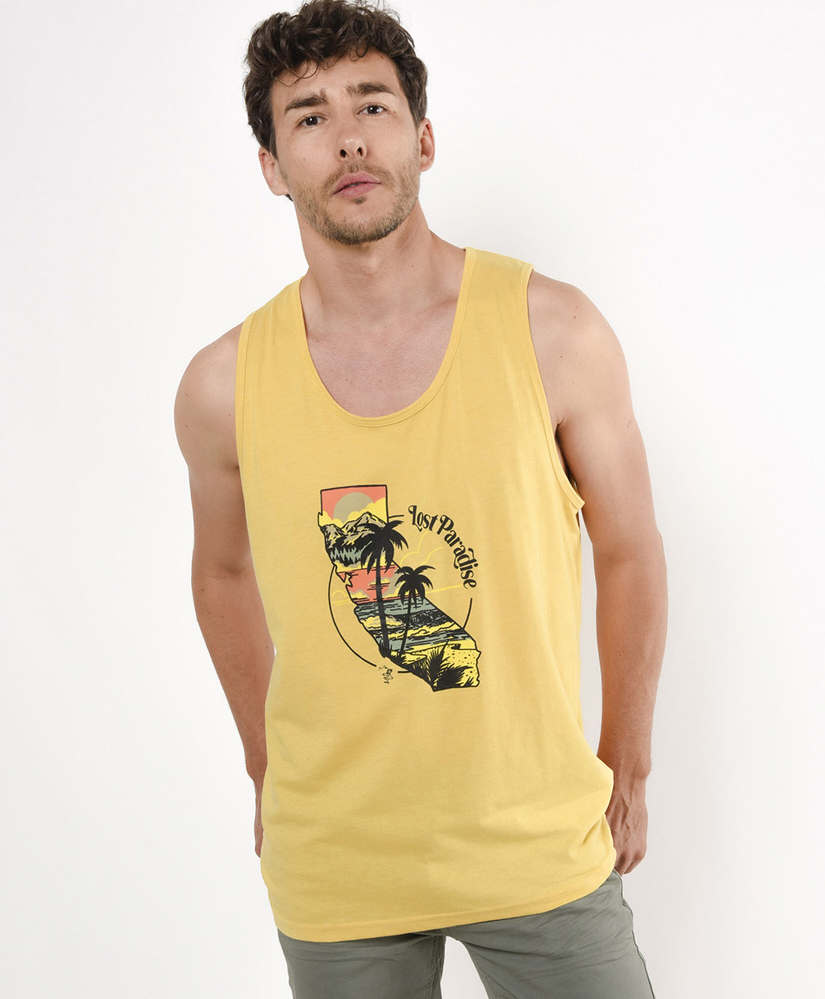 Polera hombre paraíso sin mangas Polera hombre paraíso sin mangas