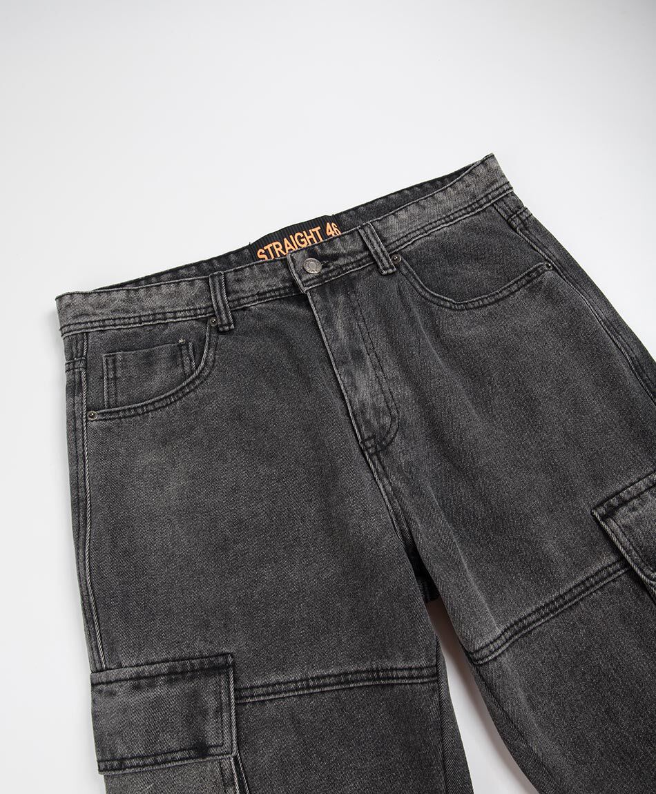 Jeans hombre cargo negro