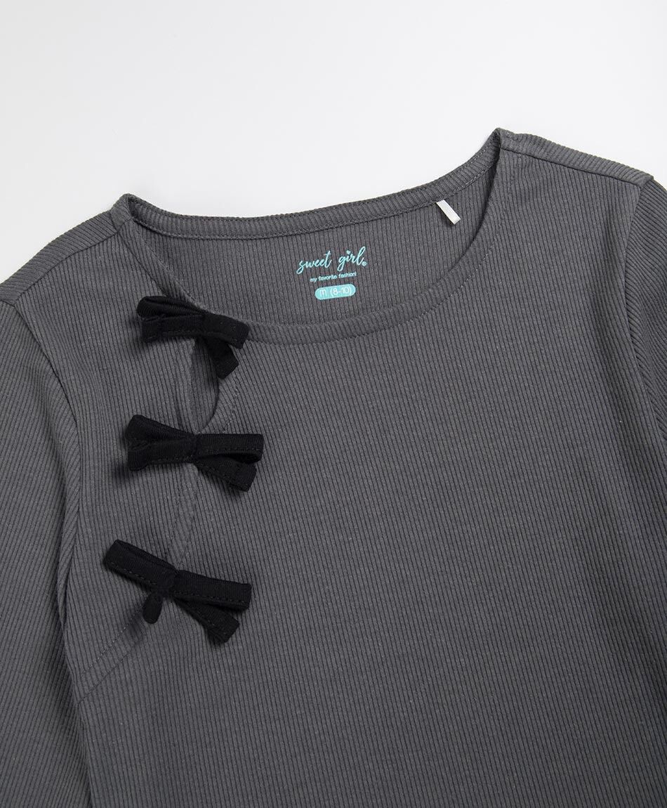 Polera ni&ntilde;a cintas negras