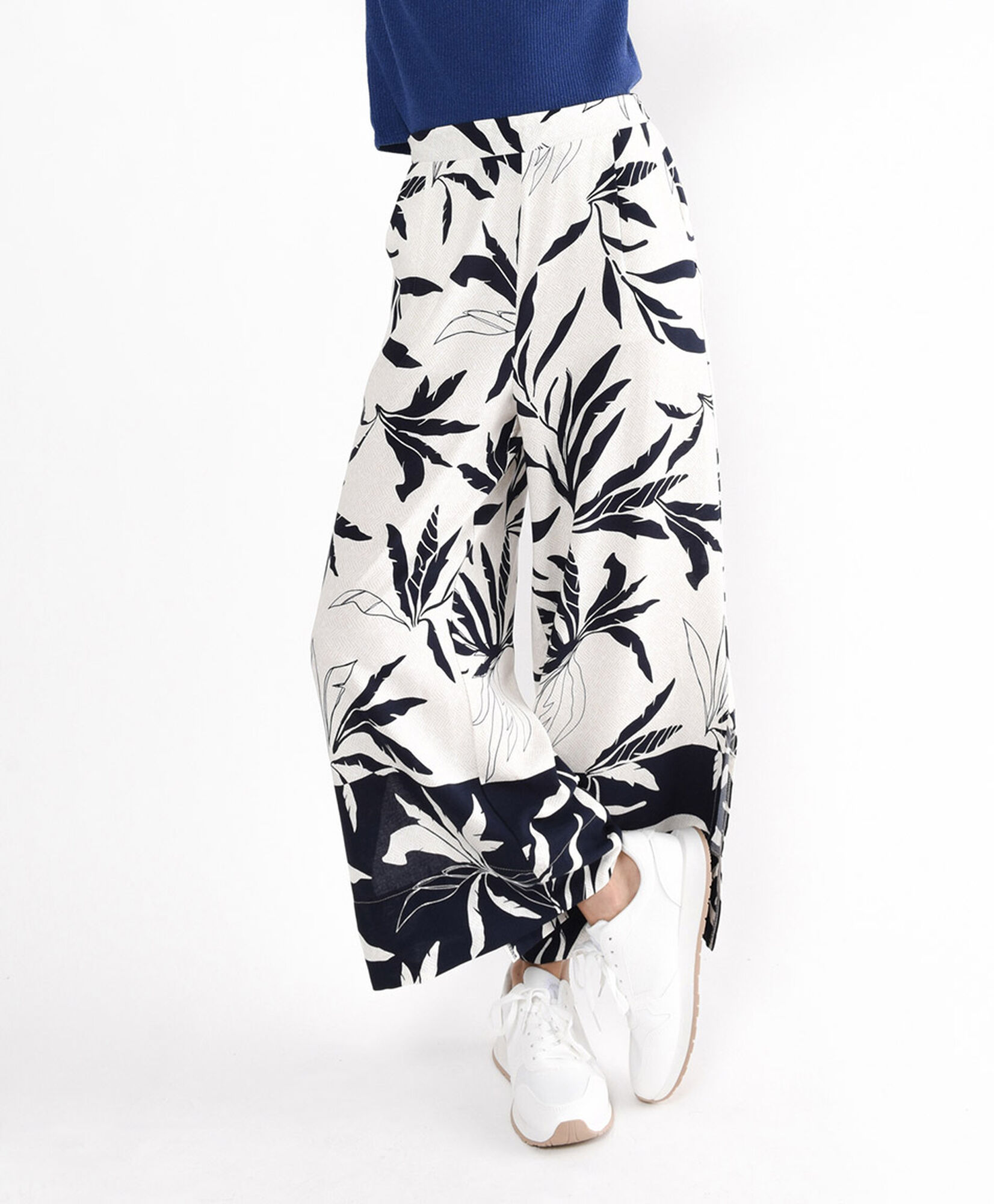 Pantalón mujer hojas wide Pantalón mujer hojas wide