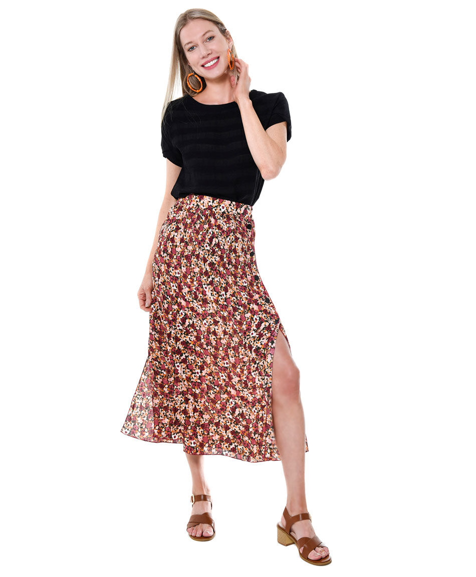 Falda estampada flores