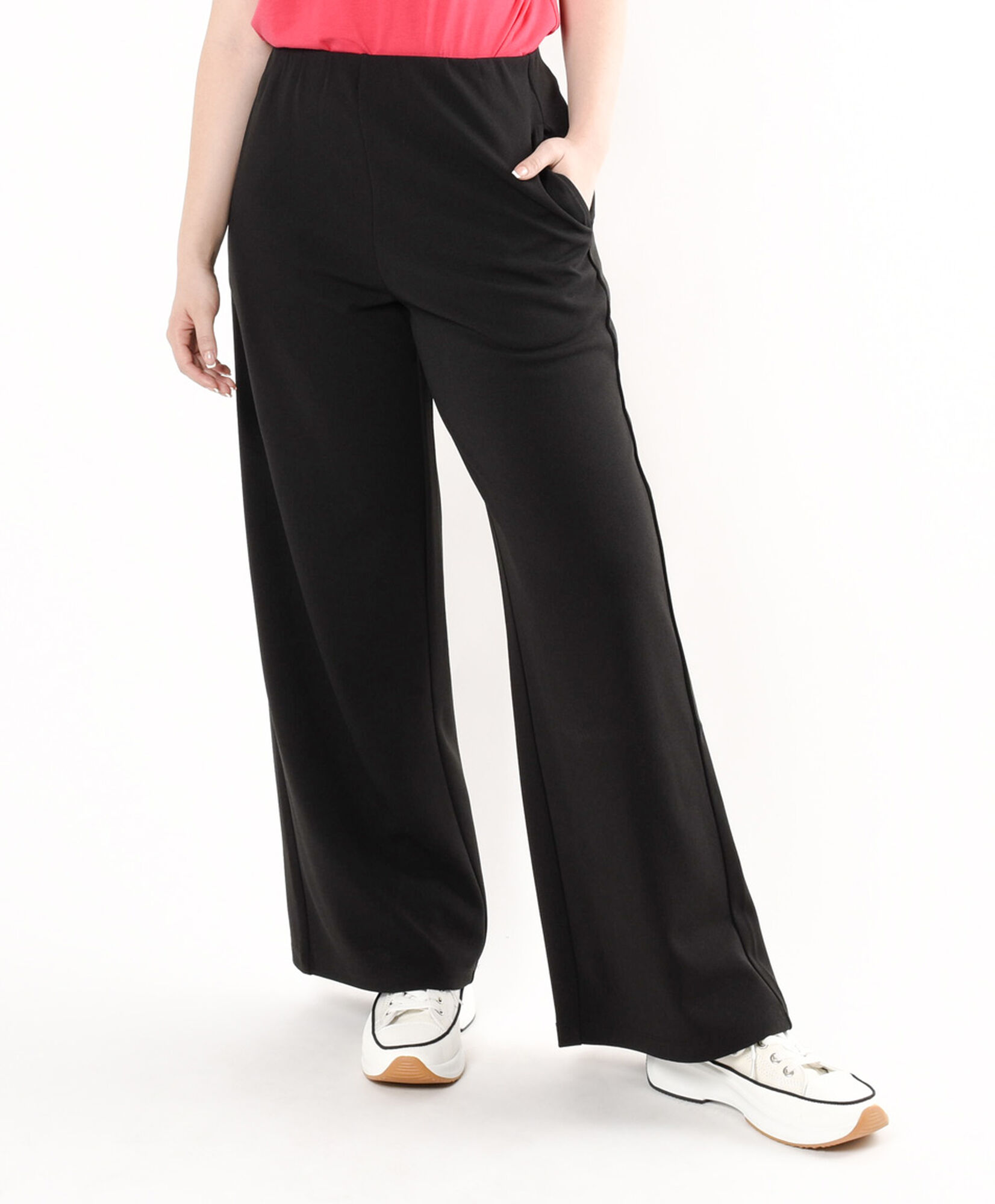 Pantalón mujer liso wide negro Pantalón mujer liso wide negro