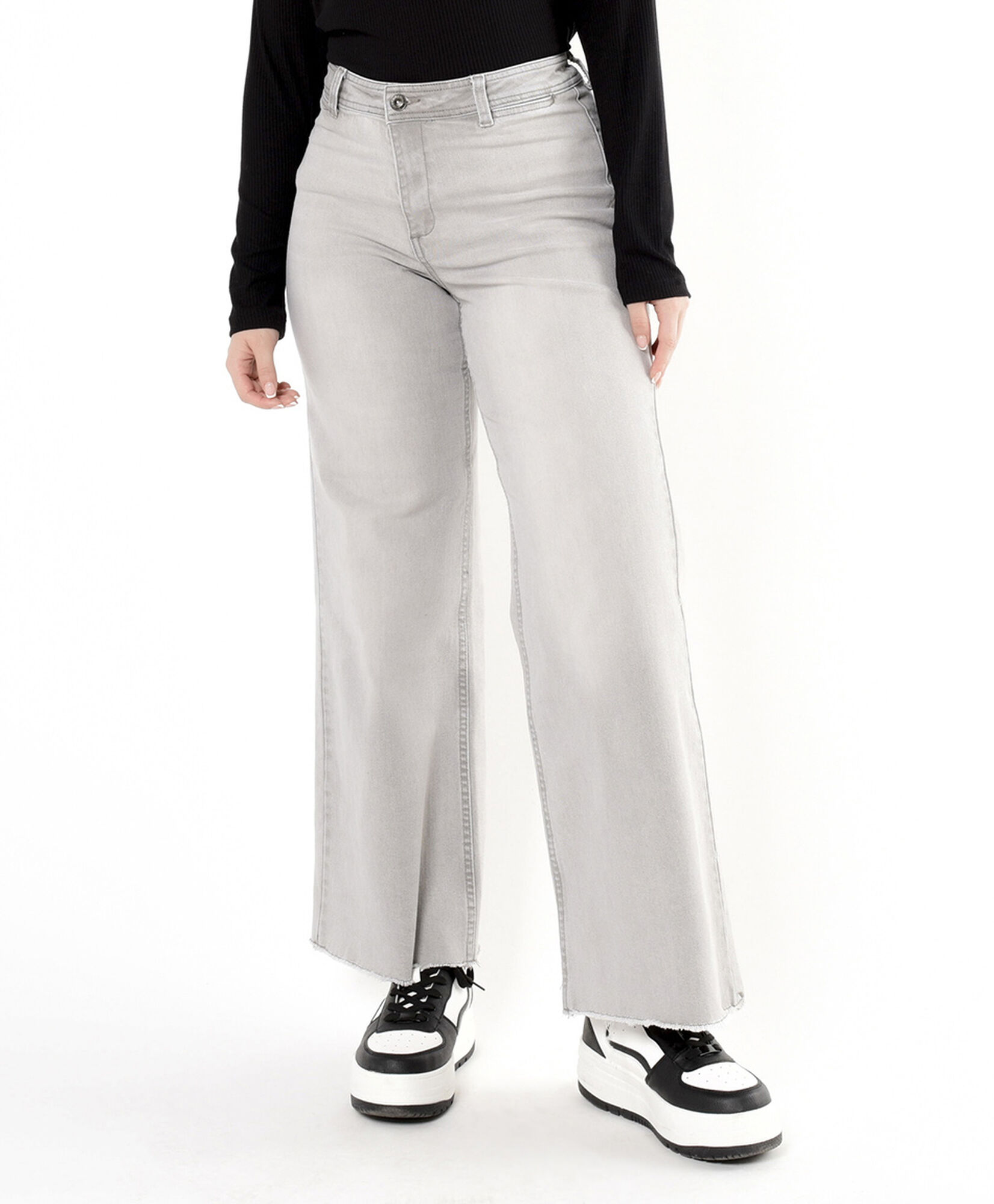 Jeans mujer liso gris wide Jeans mujer liso gris wide