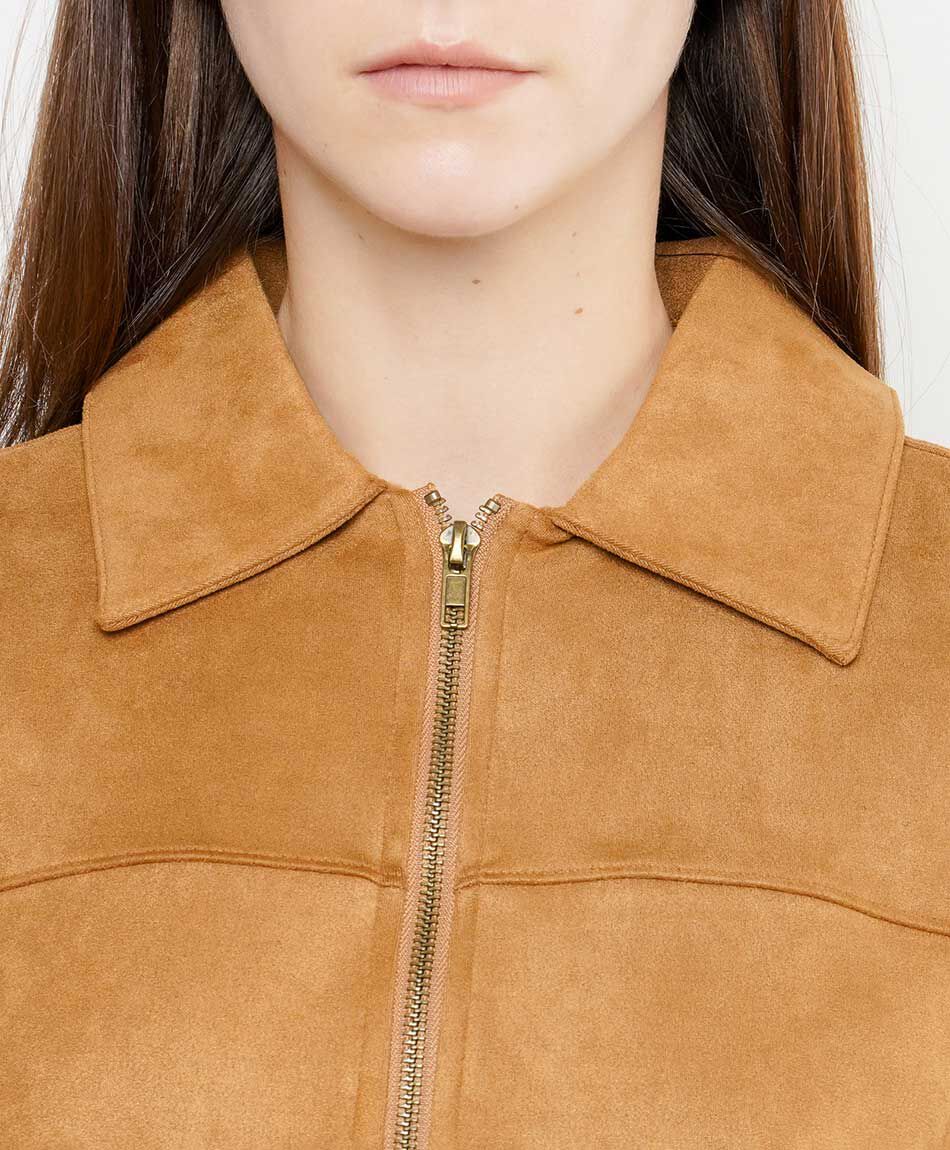 Chaqueta mujer suede cierre